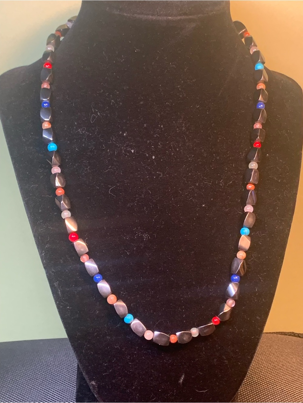 Magnetic Hematite Beaded Women's Necklace or Bracelet - Colorful Stone Accent